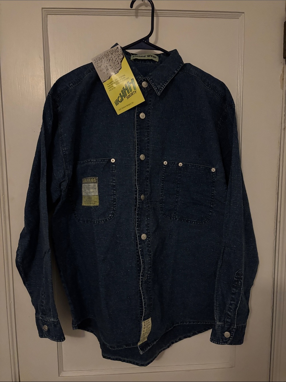 NWT Stoned Wear Blue Button Down, Large